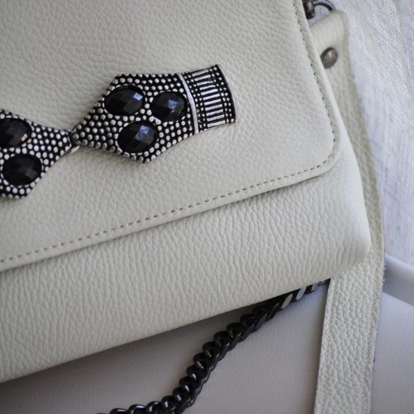 Blair Leather Shoulder Bag Cream by Bonendis