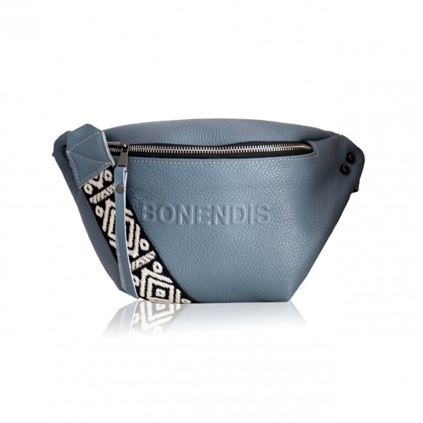 Venus Leather Belt Bag French Blue by Bonendis