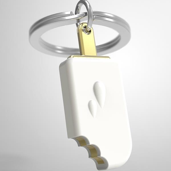Ice Lolly White Keychain