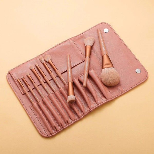 Morandi Series - 10pcs Ready To Roll Brush Set - CORAL - by Eigshow beauty